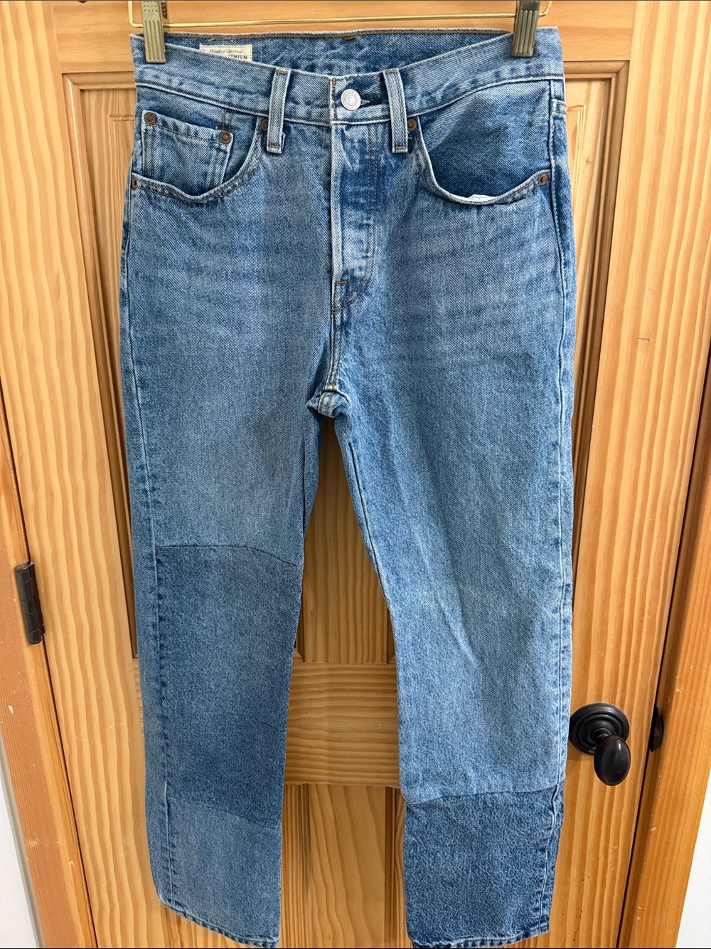 Levi's Women's Blue Patchwork 501 Jeans